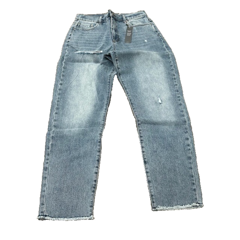 NWT Tractr Womens High Rise Weekender Jeans‎ Straight Leg Denim Blue Size 4/27